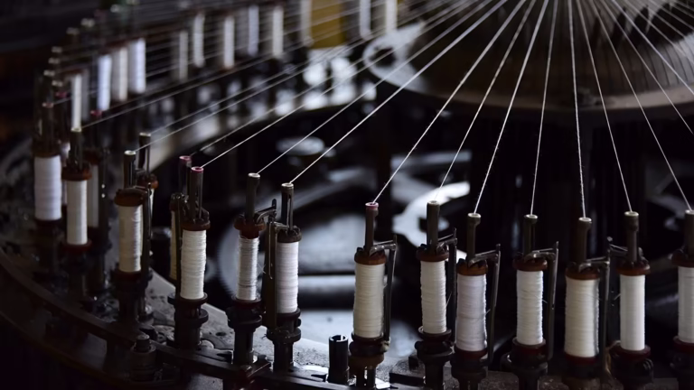 Stock photo circular historical knitting machine for the production of knitwear topaz upscale 2048w