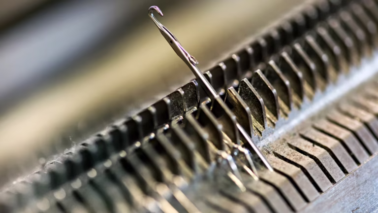 Stock photo knitting machine single needle closeup topaz upscale 2048w